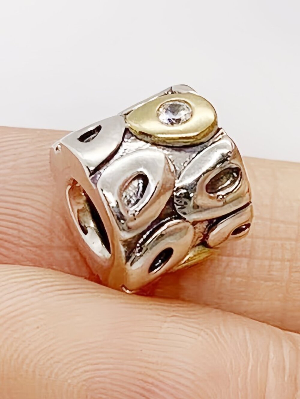 Pandora Retired Two Tone Authentic Pandora Oh My! Charm Retired
